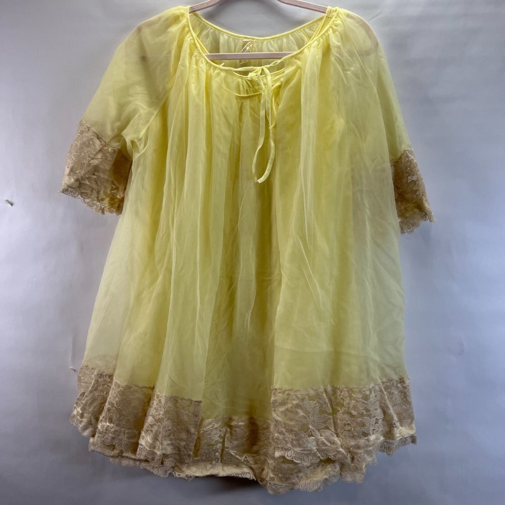 VINTAGE 50's Mary Barron 2pc Lace Gown Set Women's Size Small